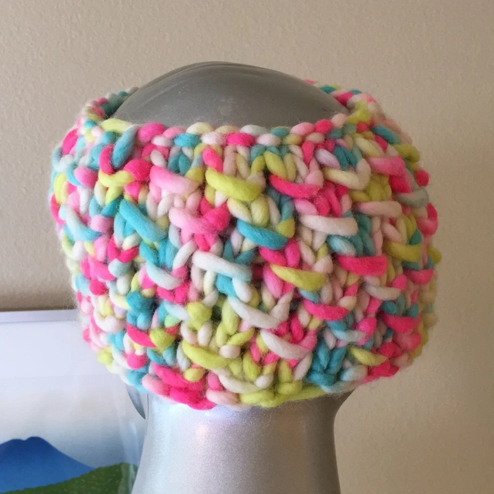 Handmade Hand Knit Ear Warmer Headband Multi Color